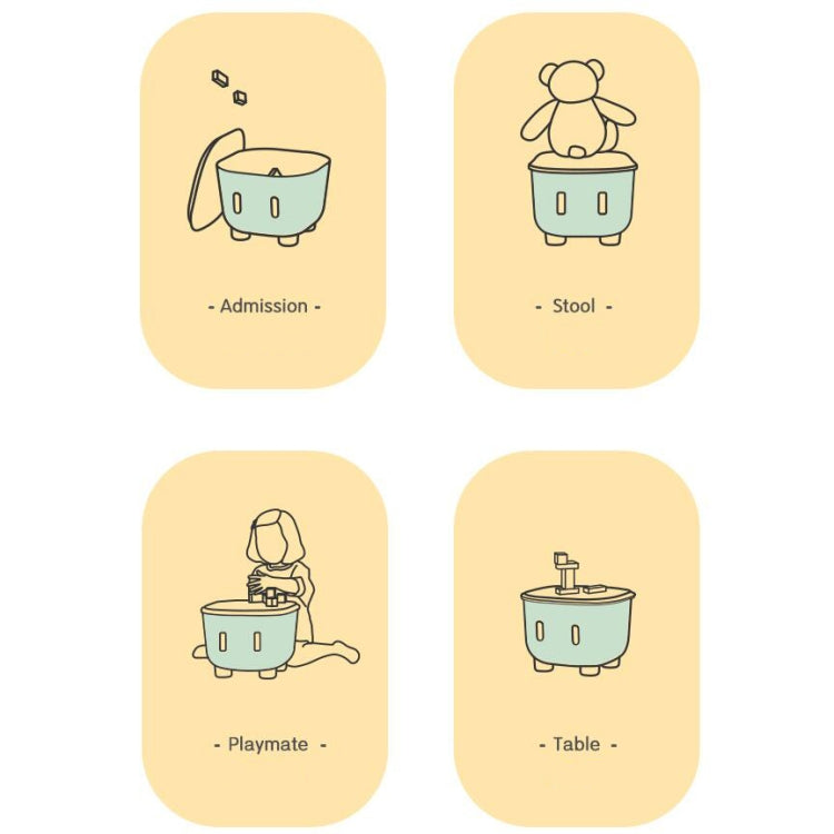 Children Double Color Matching Multifunctional Baby Toys Storage Stool, Color:Lid-Blue