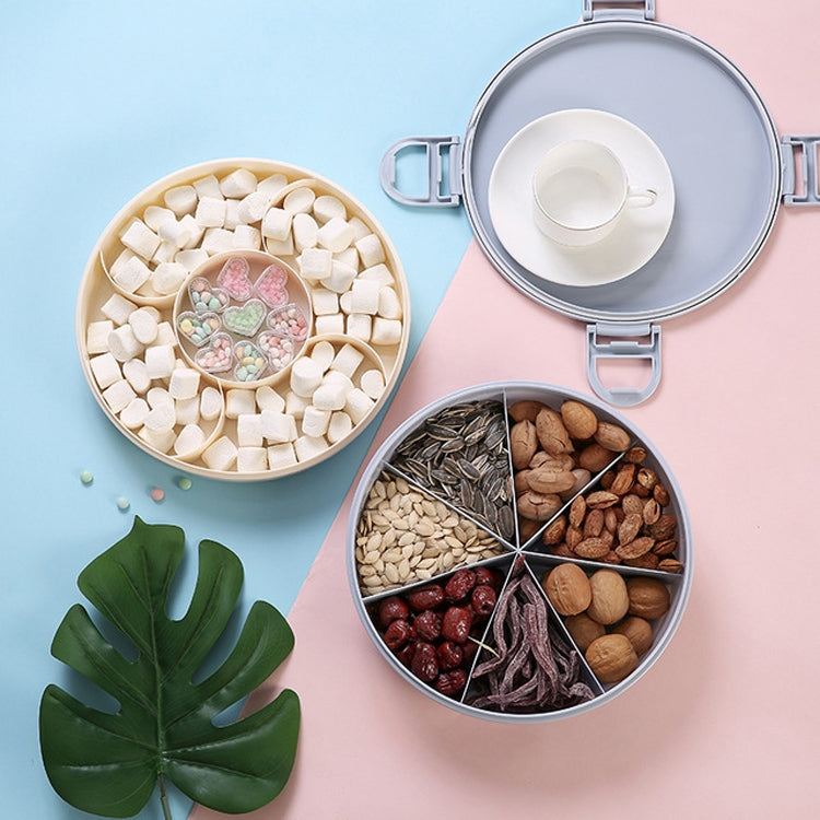 Home Living Room Double-layer Divided Candy Storage Box with Cover Lip(Yellow)