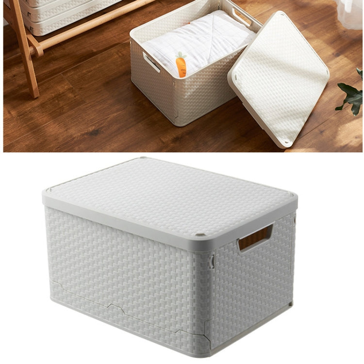 Collapsible Finishing Dormitory Wardrobe Plastic Storage Box with Cover Lip, Size:L 43.8x33x24.5cm