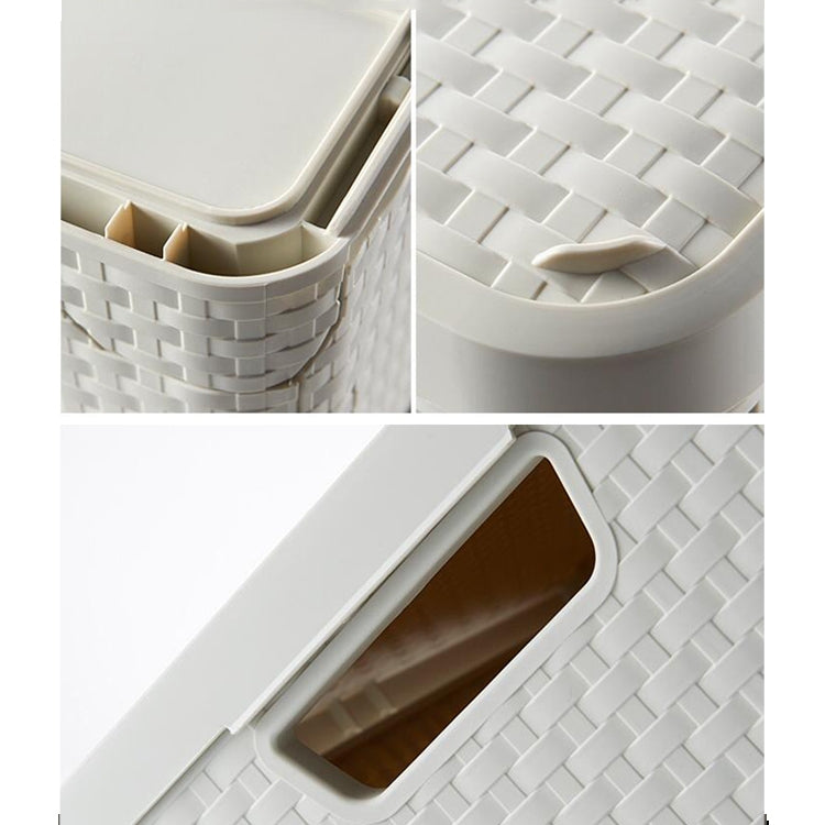 Collapsible Finishing Dormitory Wardrobe Plastic Storage Box with Cover Lip, Size:L 43.8x33x24.5cm