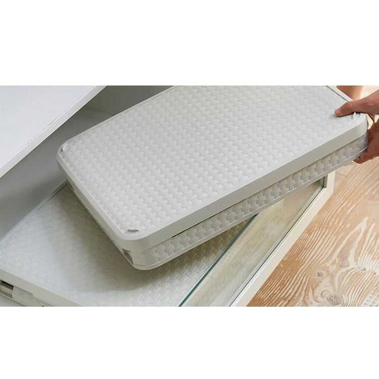 Collapsible Finishing Dormitory Wardrobe Plastic Storage Box with Cover Lip, Size:L 43.8x33x24.5cm