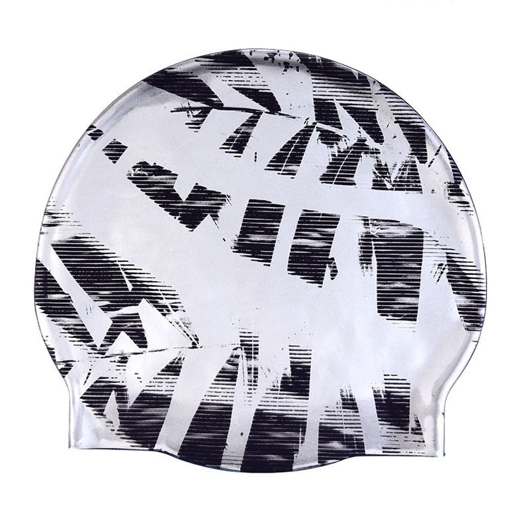 Adult Printed Silicone Swimming Cap(Black)