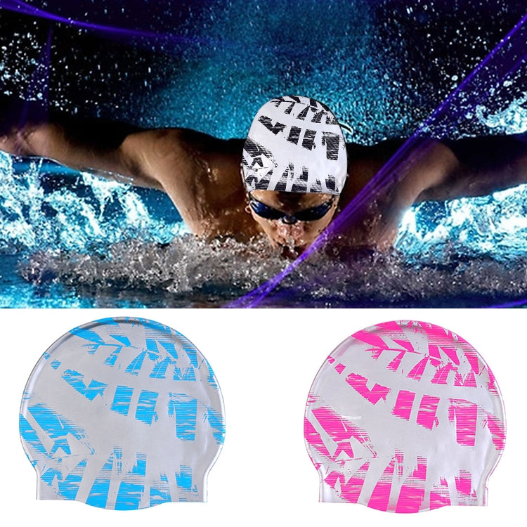 Adult Printed Silicone Swimming Cap(Black)