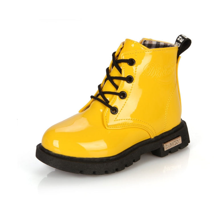 Kids Shoes PU Leather Lace Up High Children Sneakers Autumn Winter Children Shoes Cloth Shoes, Shoe Size:23