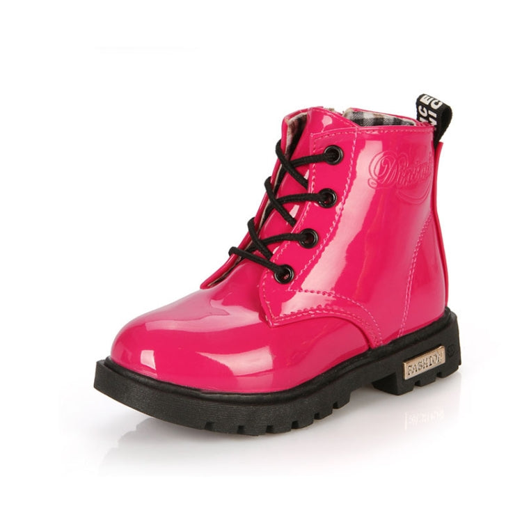 Kids Shoes PU Leather Lace Up High Children Sneakers Autumn Winter Children Shoes Cloth Shoes, Shoe Size:34