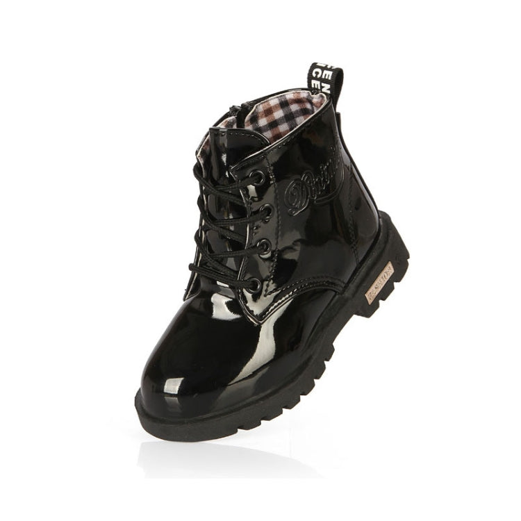 Kids Shoes PU Leather Lace Up High Children Sneakers Autumn Winter Children Shoes Cloth Shoes, Shoe Size:35