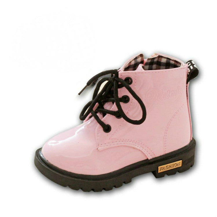 Kids Shoes PU Leather Lace Up High Children Sneakers Autumn Winter Children Shoes Cloth Shoes, Shoe Size:35