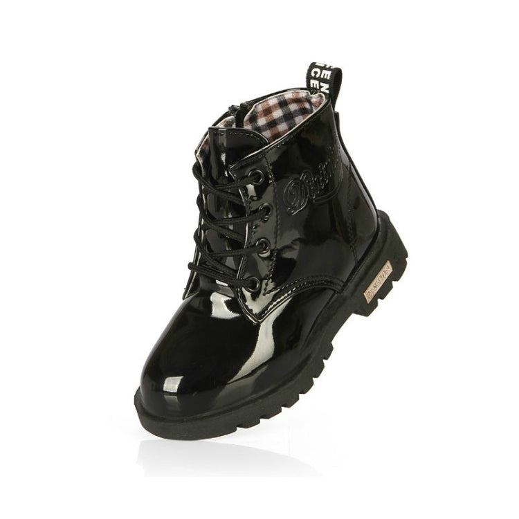 Kids Shoes PU Leather Lace Up High Children Sneakers Autumn Winter Children Shoes Cloth Shoes, Shoe Size:36