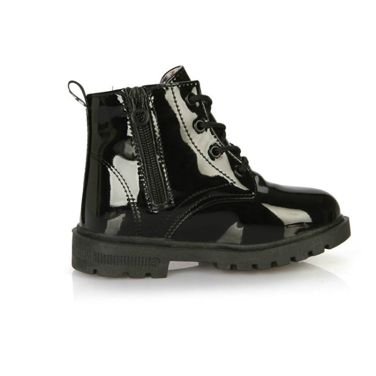 Kids Shoes PU Leather Lace Up High Children Sneakers Autumn Winter Children Shoes Add Cotton, Shoe Size:29