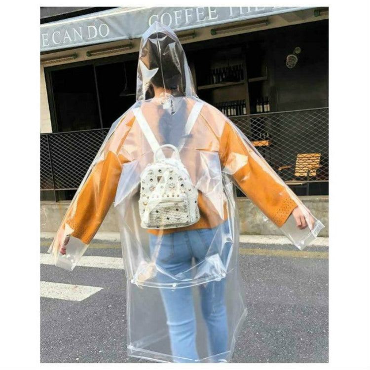 Stylish Portable Outdoor Transparent EVA Raincoat, Size:L