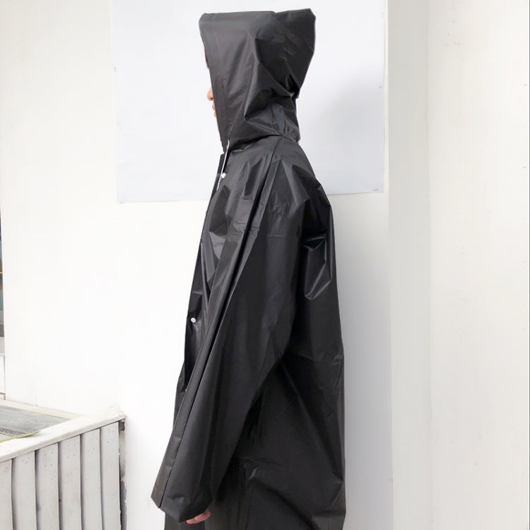 Women Men Black Rain Clothes Covers Waterproof Hooded Rain Coat