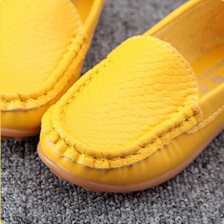 PU Leather Soft Comfortable Loafers Slip Kids Shoes, Size:22