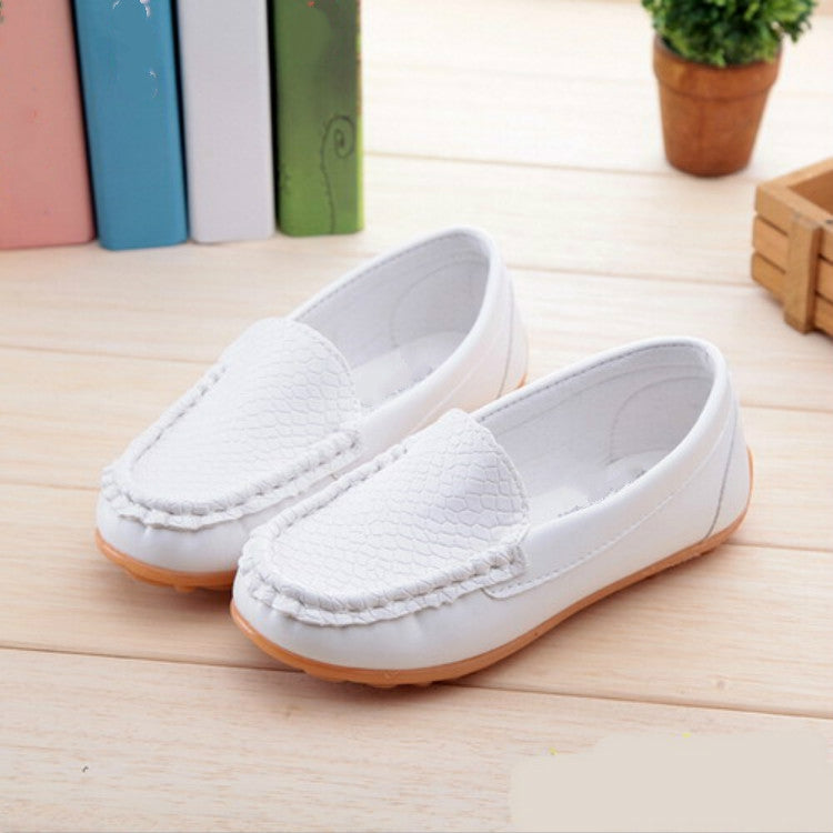 PU Leather Soft Comfortable Loafers Slip Kids Shoes, Size:27