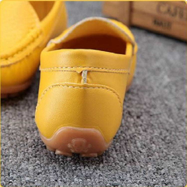 PU Leather Soft Comfortable Loafers Slip Kids Shoes, Size:27