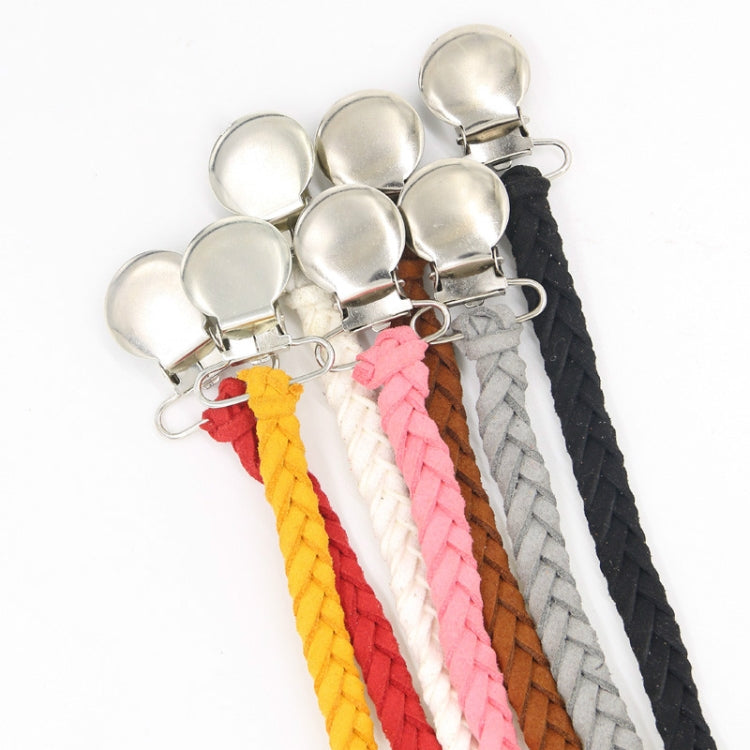 3 PCS Baby Pacifier Chain Leather Woven Anti-off Chain