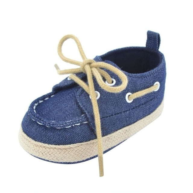 Baby Boy Girl Sneakers Soft Bottom Crib Shoes 0-18 Months(Dark Blule)