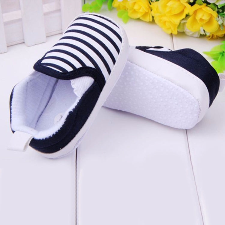 Slip-On First Walkers Toddler Striped Canvas Sneaker Baby Boys Shoes Infant(Navy)