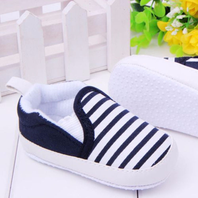 Slip-On First Walkers Toddler Striped Canvas Sneaker Baby Boys Shoes Infant(Navy)