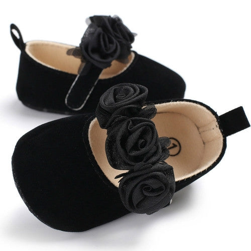 Lovely Flower Baby Girl Newborn Crib Shoes Soft Prewalker Anti-slip Baby Shoes