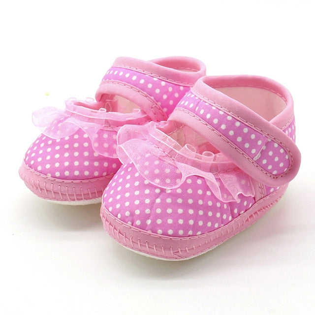 3 Pairs Baby Infant Shoes Girls Dot Lace Soft Sole Prewalker Warm Casual Flats Shoes