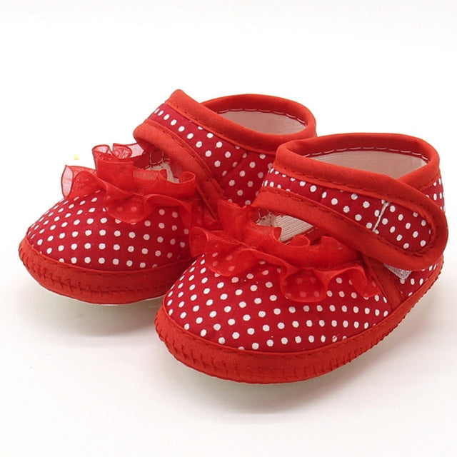 3 Pairs Baby Infant Shoes Girls Dot Lace Soft Sole Prewalker Warm Casual Flats Shoes
