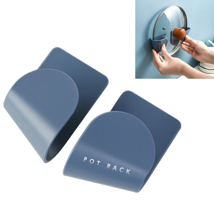 5 PCS Simple Household Punch-free Multifunctional Wall-mounted Pot Cover Rack Storage Shelf(Blue)