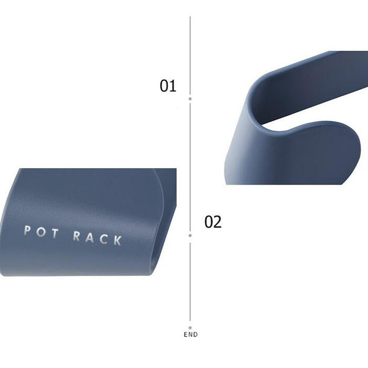 5 PCS Simple Household Punch-free Multifunctional Wall-mounted Pot Cover Rack Storage Shelf(Blue)