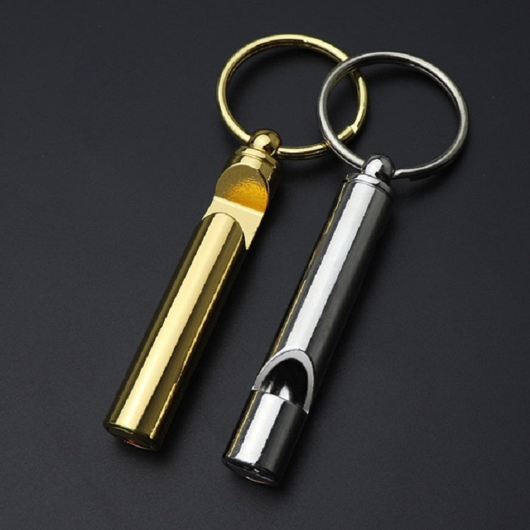2 PCS Metal Whistle Bottle Opener Keychain Creative Multifunctional Key Ring Pendant, Color:Gold