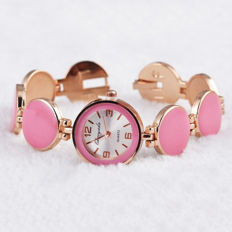 Women Round Dial Bracelet Quartz Wristwatch