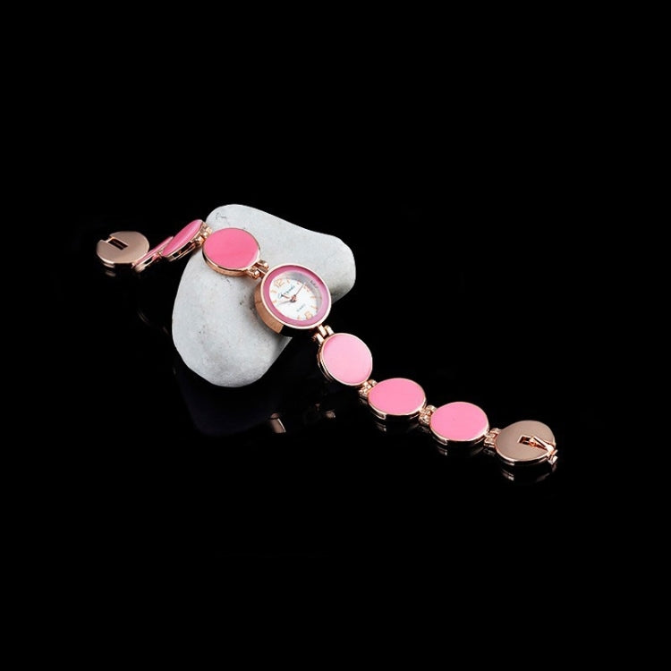 Women Round Dial Bracelet Quartz Wristwatch