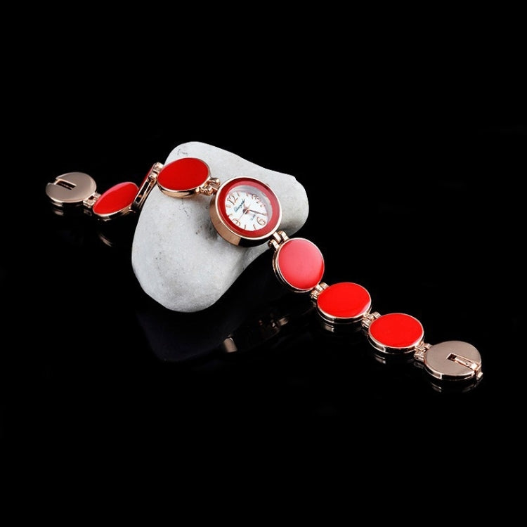 Women Round Dial Bracelet Quartz Wristwatch