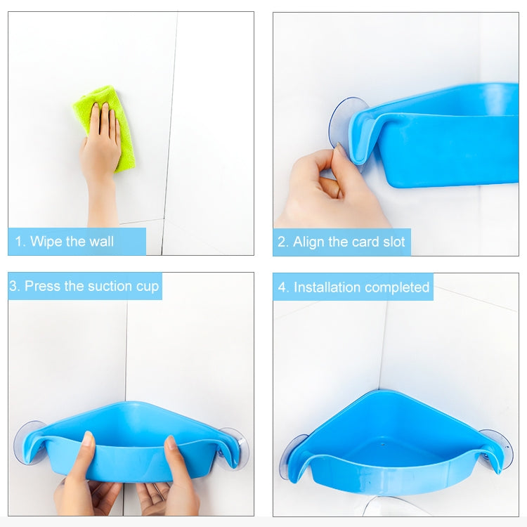 Corner Storage Rack Organizer Shower Wall Shelf With Suction Cup Home Bathroom Shelves