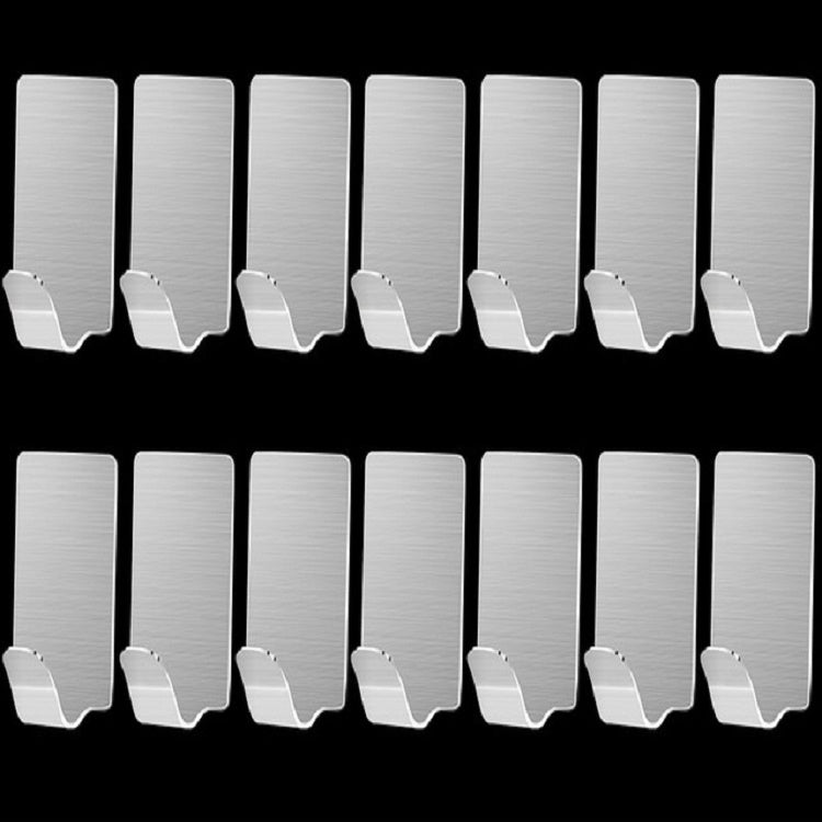 16 PCS Wide Hook Wall Free Punch Hook Stainless Steel Kitchen Bathroom Glue Hook Coat Hook