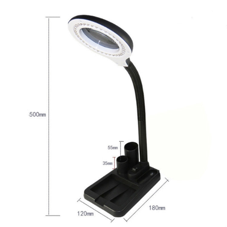 5X-10X Desktop A808LED Magnifying Glass Desk Lamp Welding Illuminator, Plug Type: EU Plug