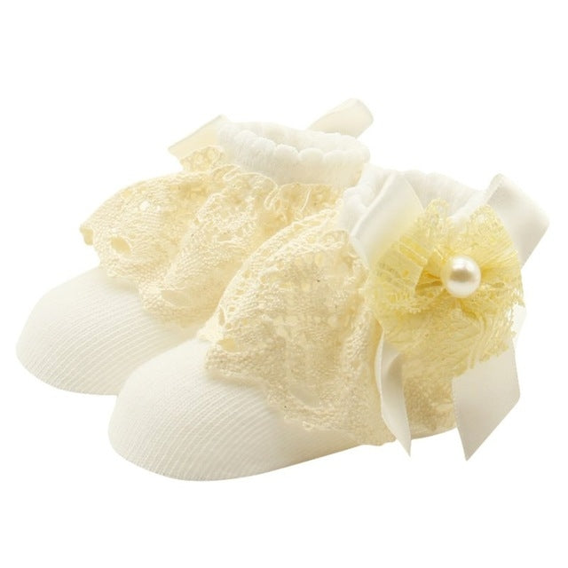 3 Pairs Baby Big Lace Socks Cotton Socks Baby Socks