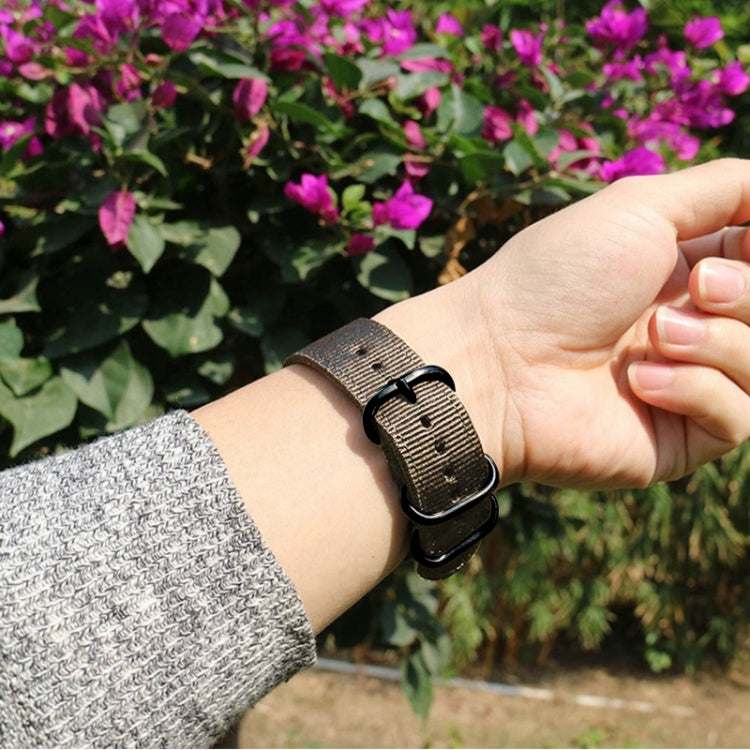 Washable Nylon Canvas Watchband, Band Width:20mm