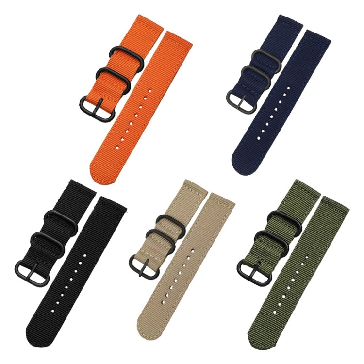 Washable Nylon Canvas Watchband, Band Width:20mm