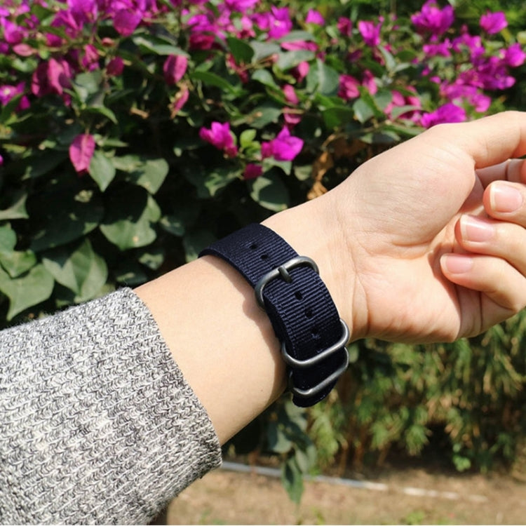 Washable Nylon Canvas Watchband, Band Width:20mm