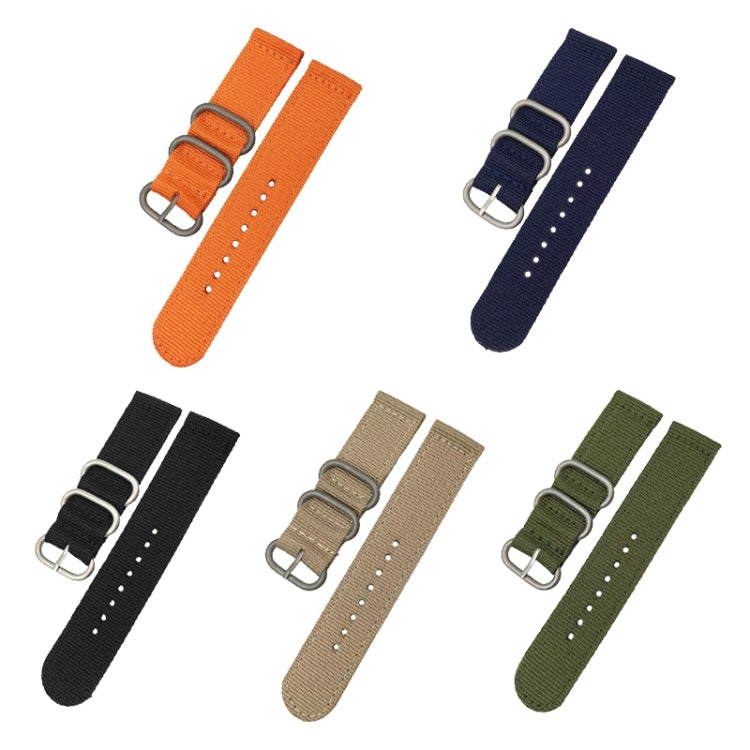 Washable Nylon Canvas Watchband, Band Width:20mm