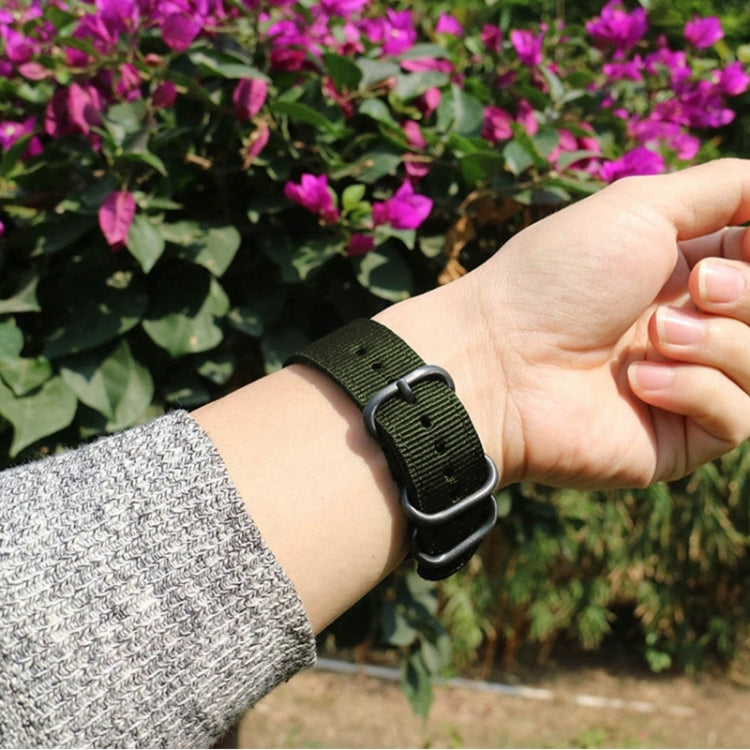 Washable Nylon Canvas Watchband, Band Width:20mm