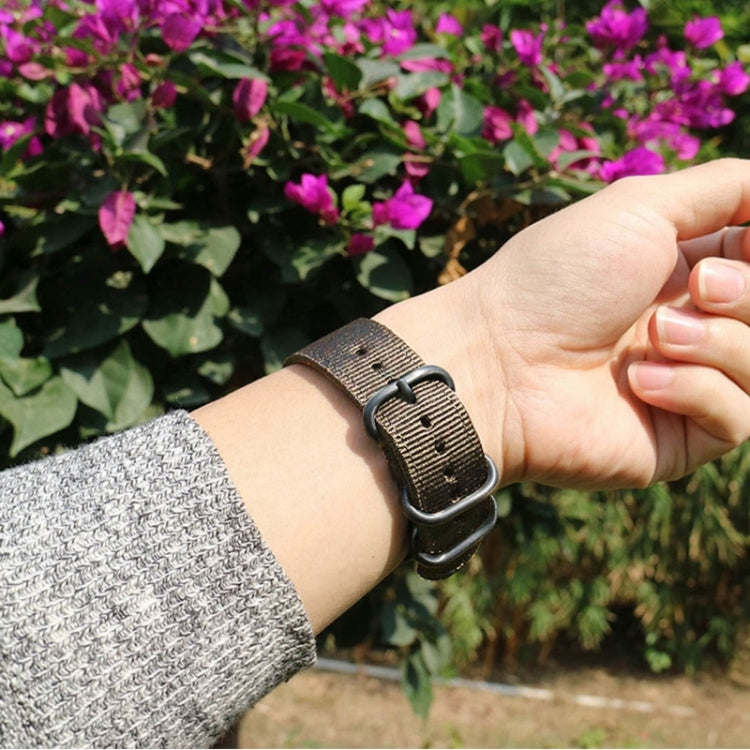 Washable Nylon Canvas Watchband, Band Width:20mm