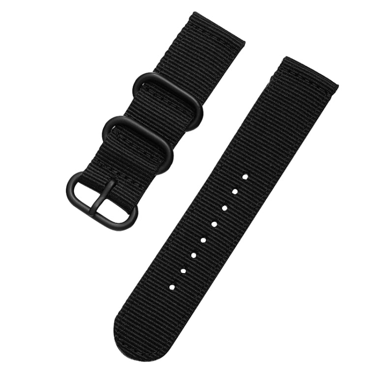Washable Nylon Canvas Watchband, Band Width:24mm