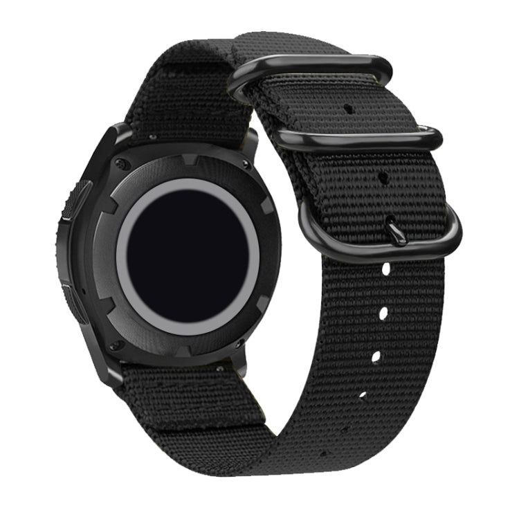 Washable Nylon Canvas Watchband, Band Width:24mm