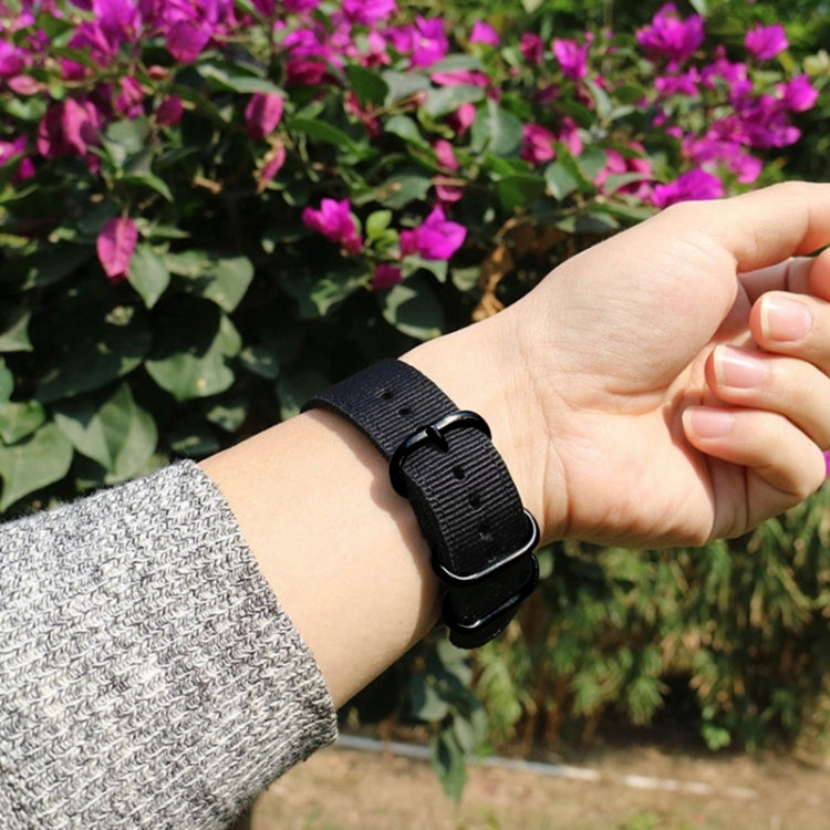 Washable Nylon Canvas Watchband, Band Width:24mm