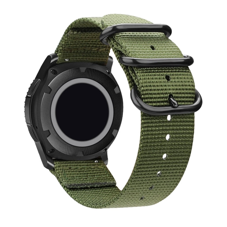 Washable Nylon Canvas Watchband, Band Width:24mm