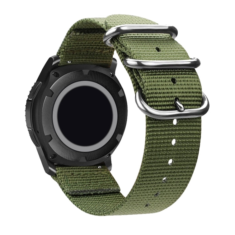 Washable Nylon Canvas Watchband, Band Width:24mm