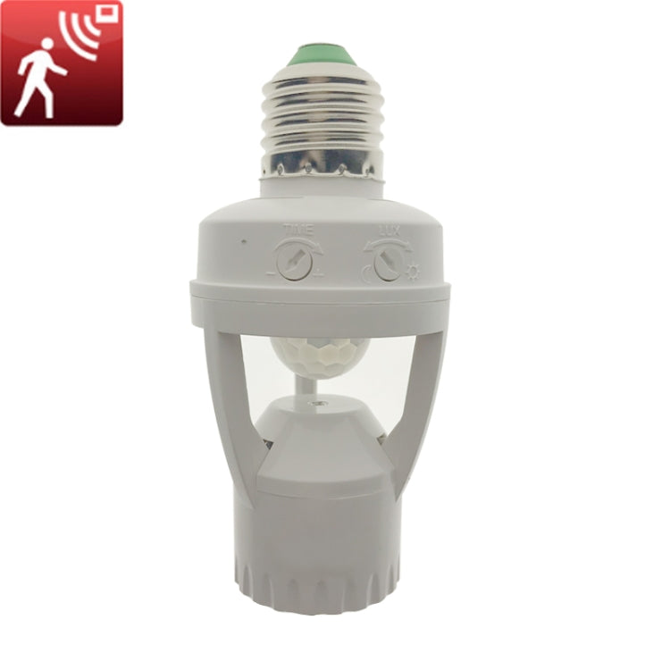 360 Degrees PIR Induction Motion Sensor IR Infrared Human E27 Plug Socket Switch Base LED Bulb Lamp Holder, AC 110-220V