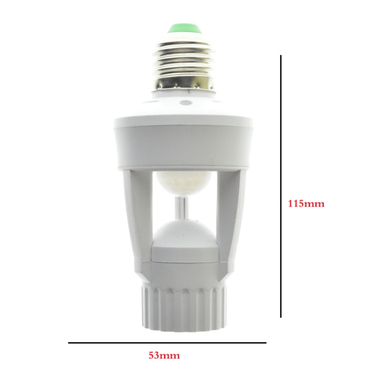 360 Degrees PIR Induction Motion Sensor IR Infrared Human E27 Plug Socket Switch Base LED Bulb Lamp Holder, AC 110-220V