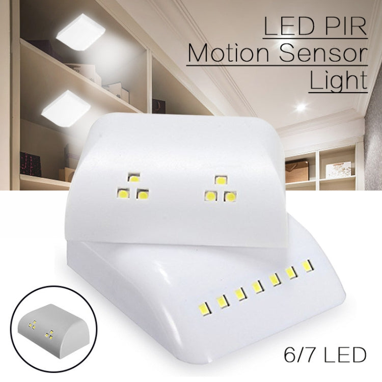 6 LEDs PIR Motion Sensor Intelligent LED Night Light for Wardrobe Drawer Bedroom(Gray)