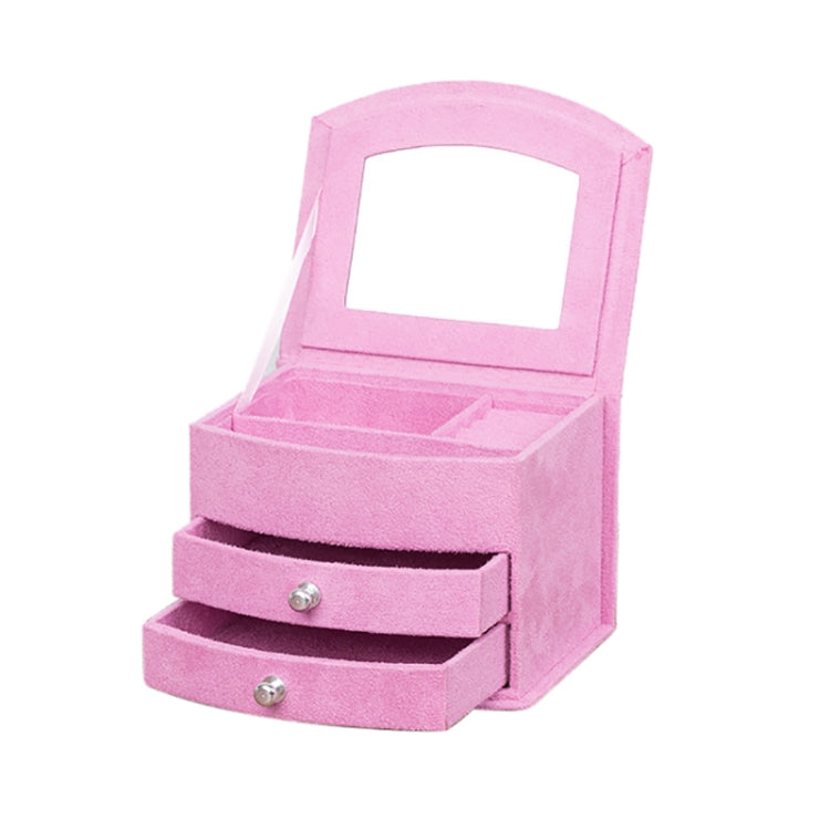 Velvet Three Layers Portable Multi-functional Necklace Rings Jewelry Boxes